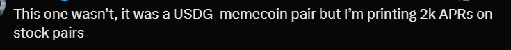 Social post comment about APR on stock pairs