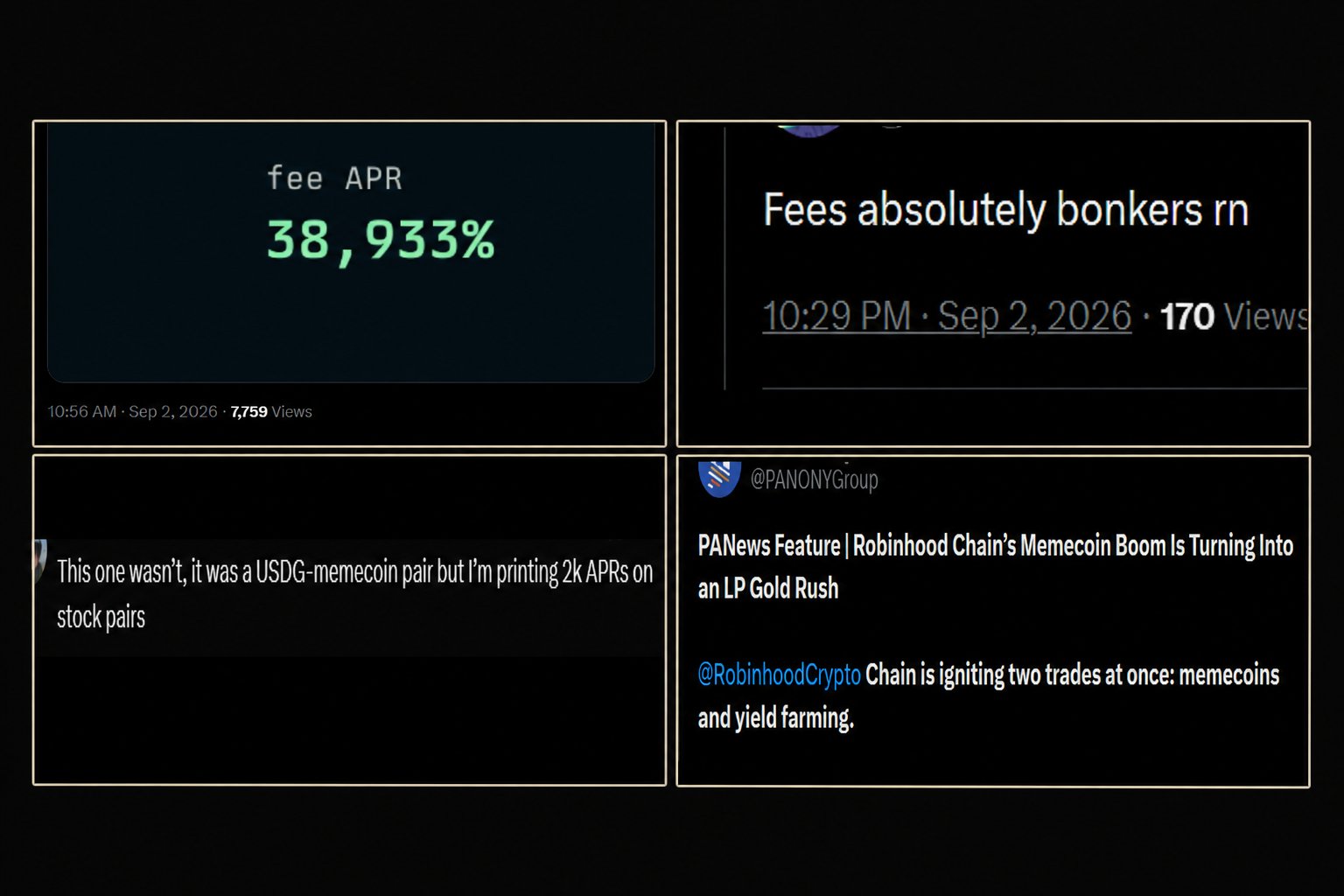 Collage of four Robinhood LP conversation screenshots